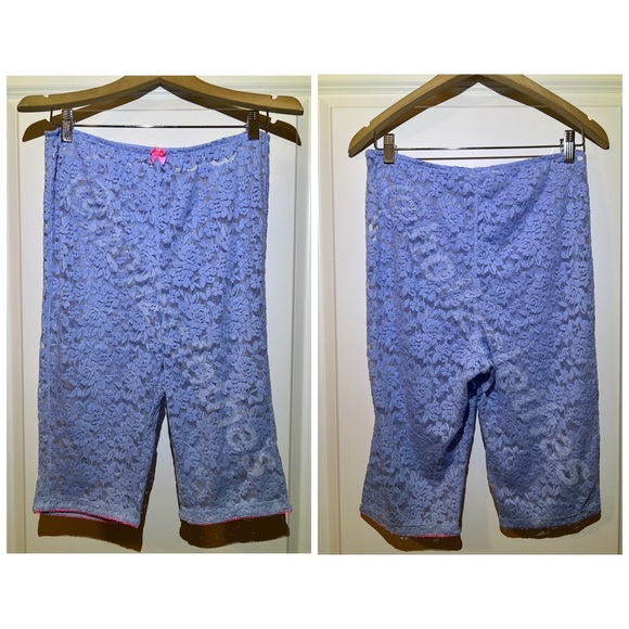 NWOT Free People Intimately All Day Lace Capris Kentucky Blue - Picture 3 of 9